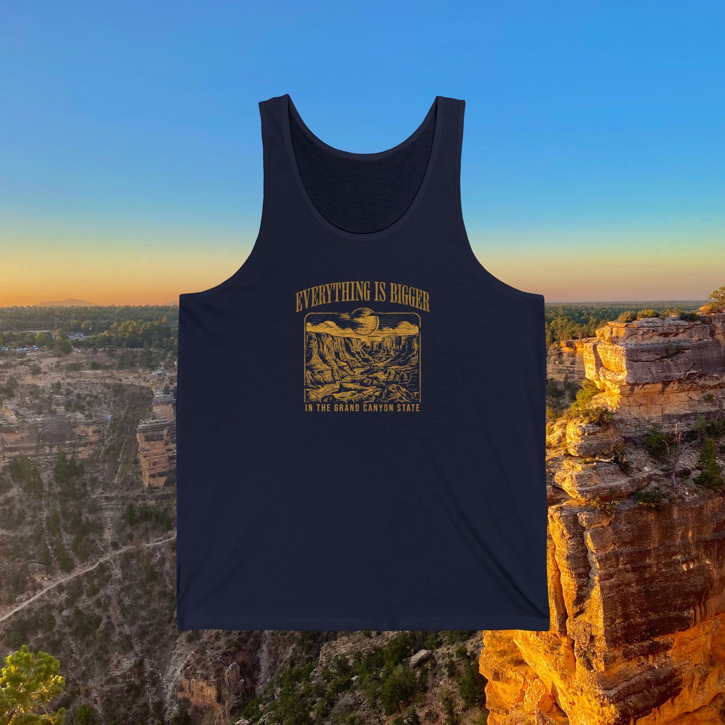 Everything is Bigger in the grand canyon state tank top, Color navy